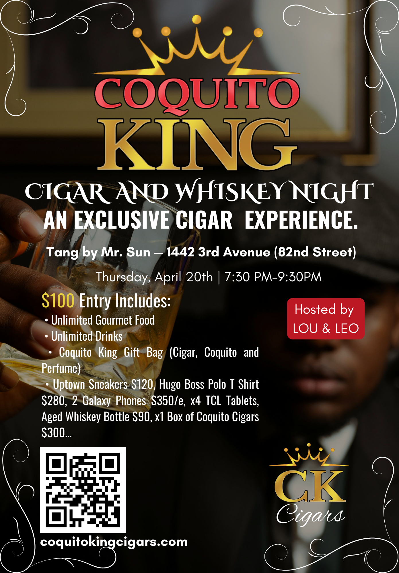 Coquito King Cigar and Whiskey Night Flyer